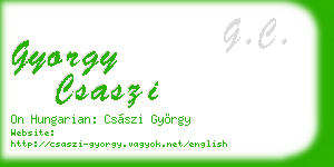 gyorgy csaszi business card