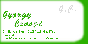 gyorgy csaszi business card